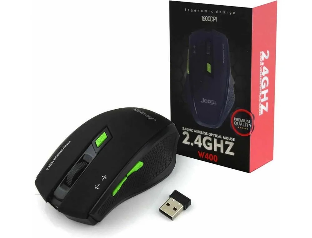 JEDEL W400 Wireless Optical Gaming Mouse - 2.4Ghz 1600dpi- Black - Image 3