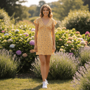 Flora Printed Open Back Side Slit Mini Dress