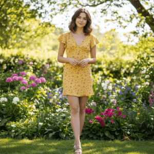 Flora Printed Open Back Side Slit Mini Dress